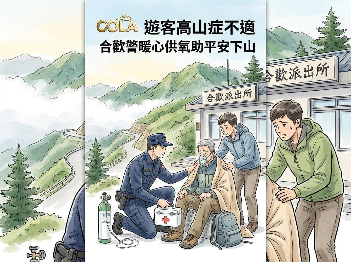 遊客高山症不適 合歡警暖心供氧助平安下山